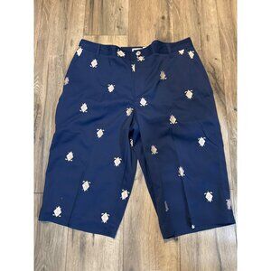Coral Bay Golf Womens Navy Embroidered Golf Shorts Size 18 Polyester & Spandex C